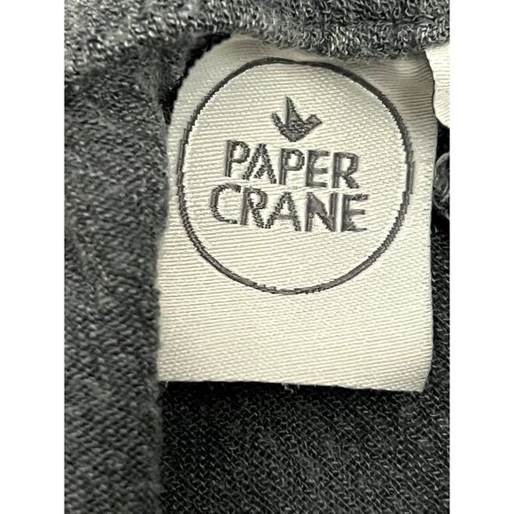 Paper Crane Flutter Sleeve Peasant Boho Blouse Gauzy Top Fringe Tassel Gray M - Picture 7 of 11